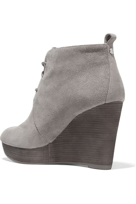 michael kors grey sweede boots|ankle boots michael kors.